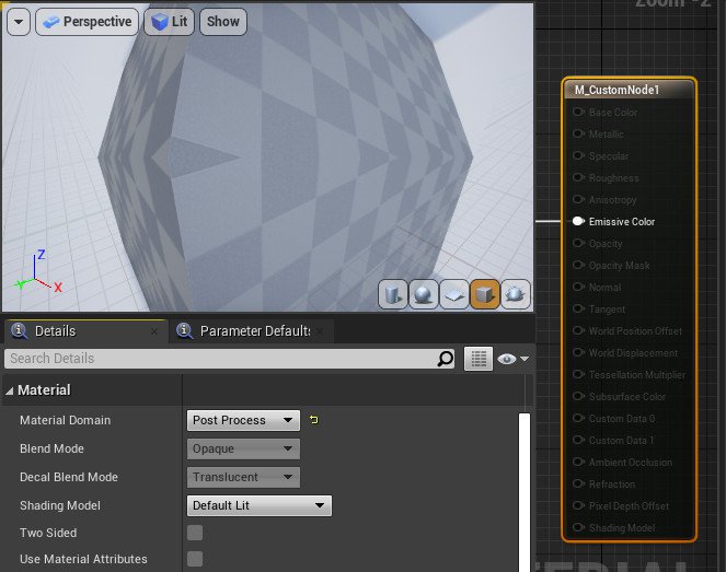 Shader material post-process setting