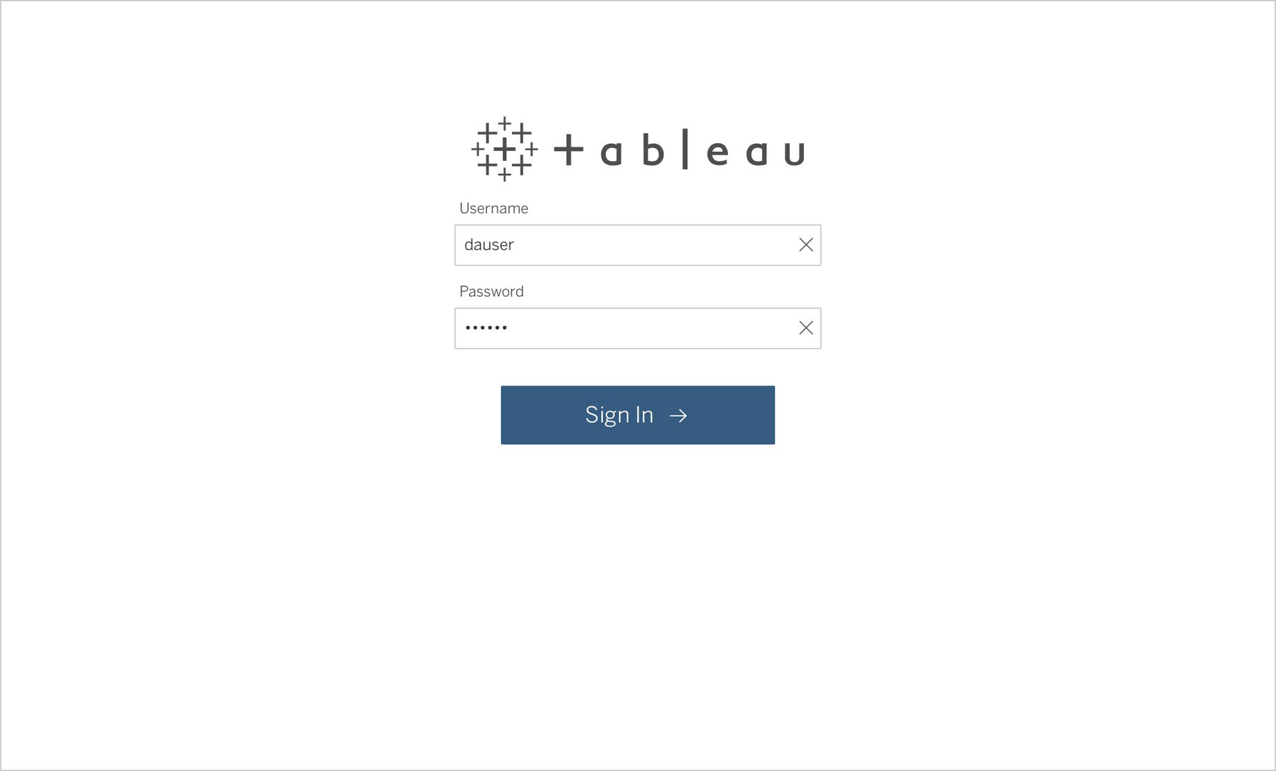 Tableau Server Login