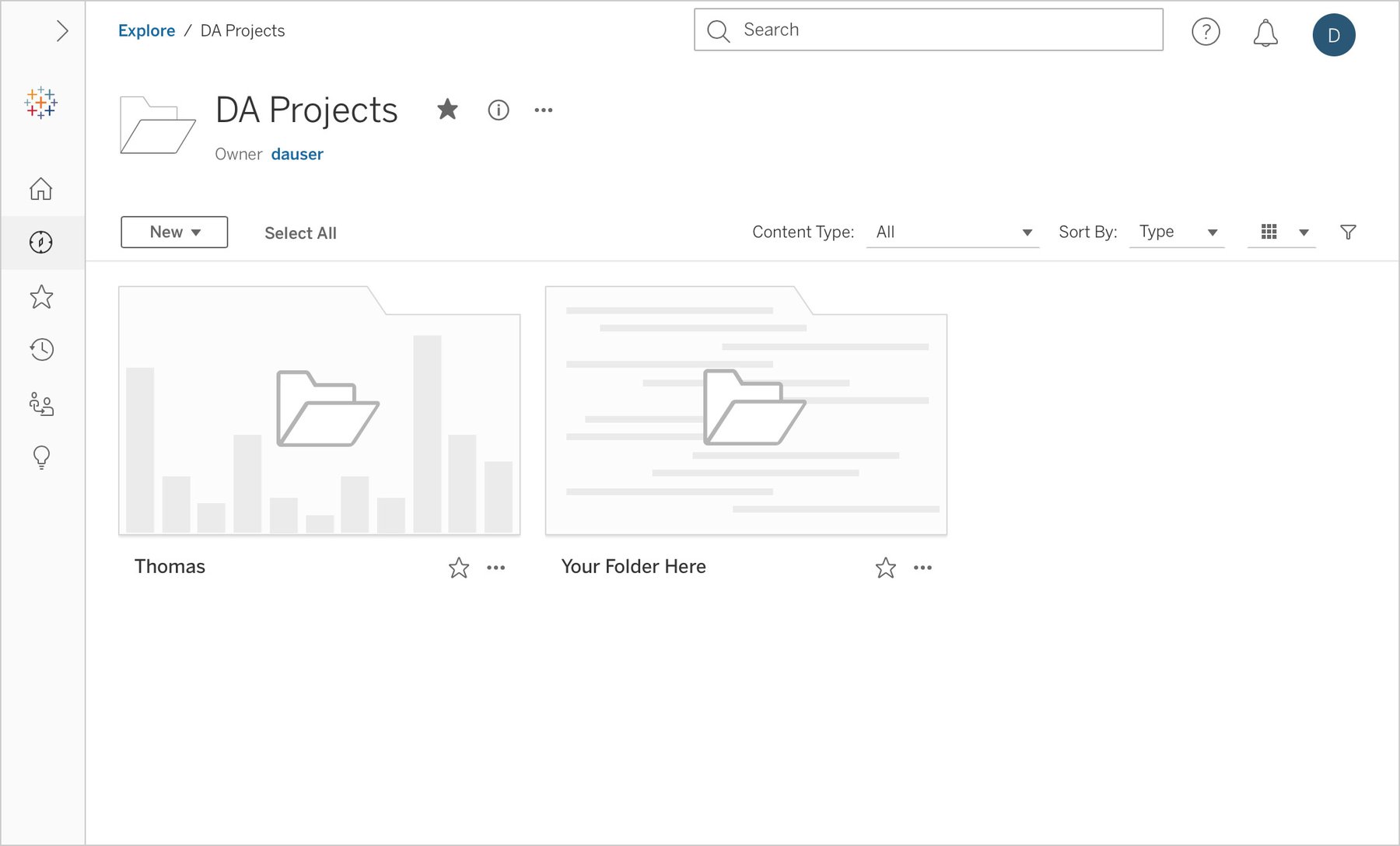 Tableau Server Folders