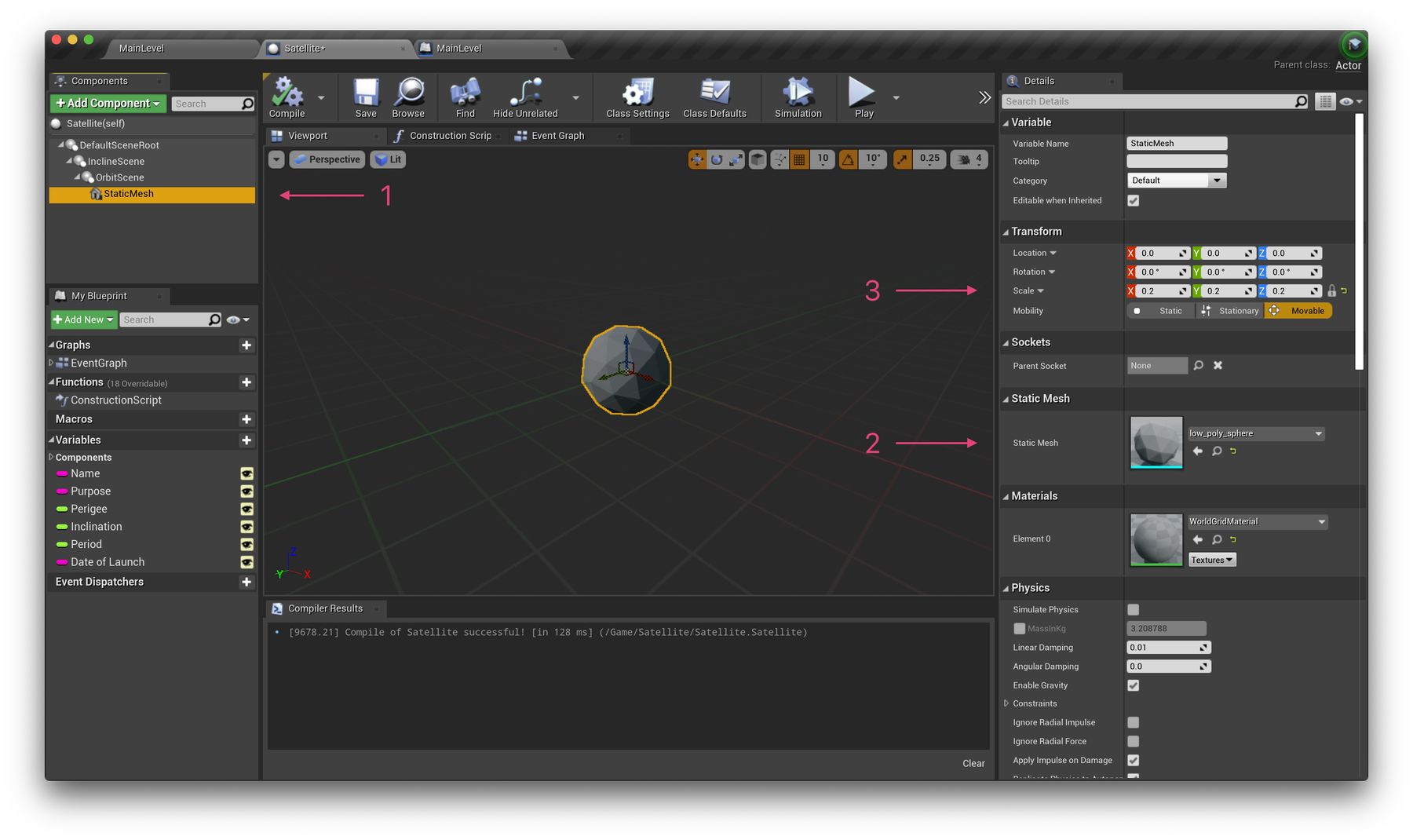 UE Tutorial - Class static mesh