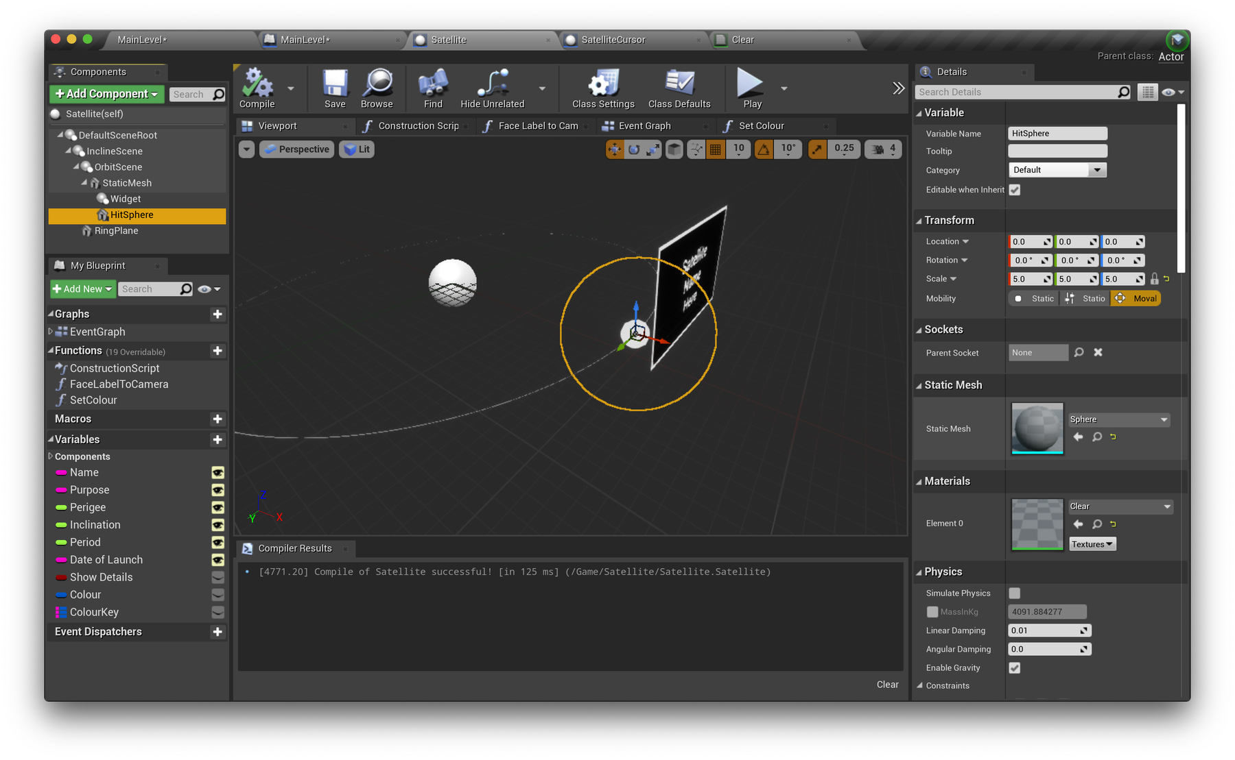 UE Tutorial - Clear material applied