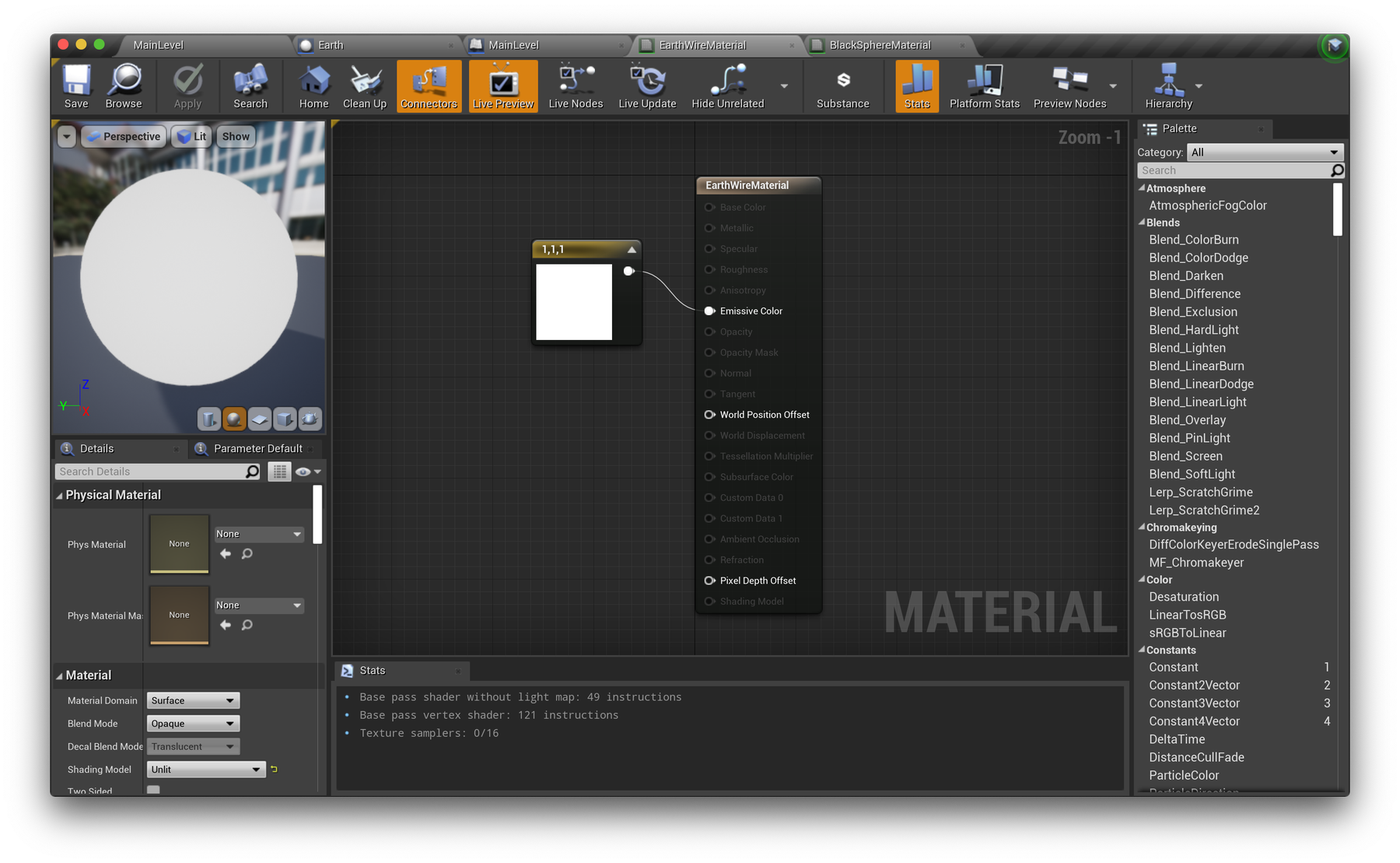 UE Tutorial - Earth wire material