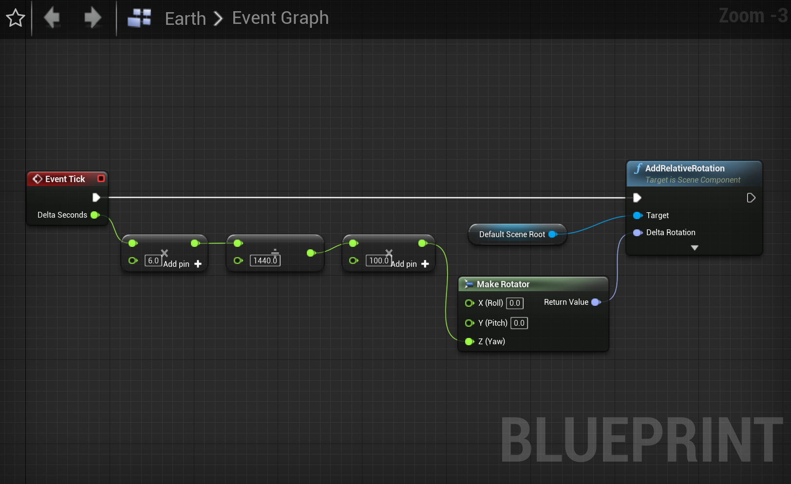 UE Tutorial - Rotate earth