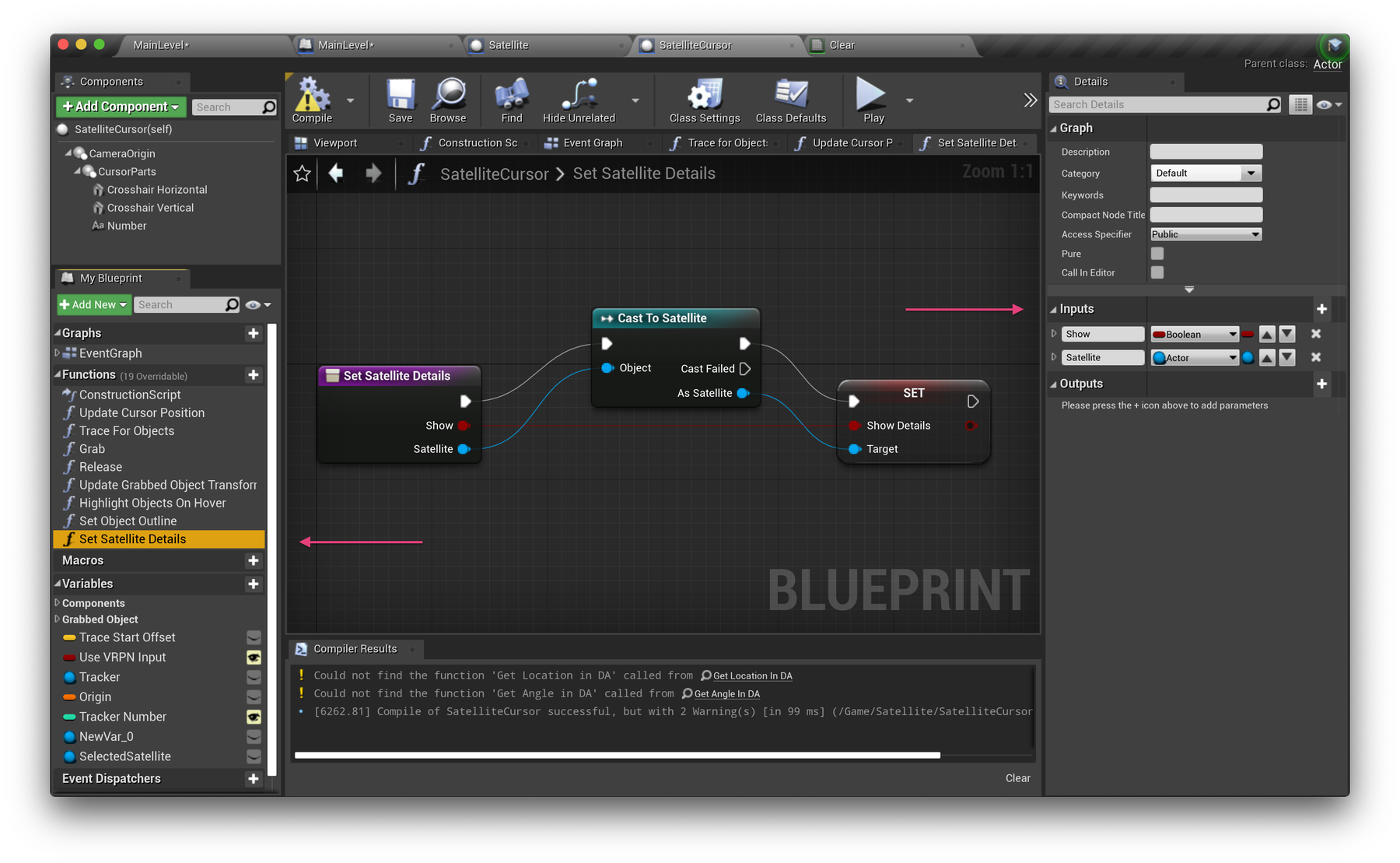 UE Tutorial - Set details function