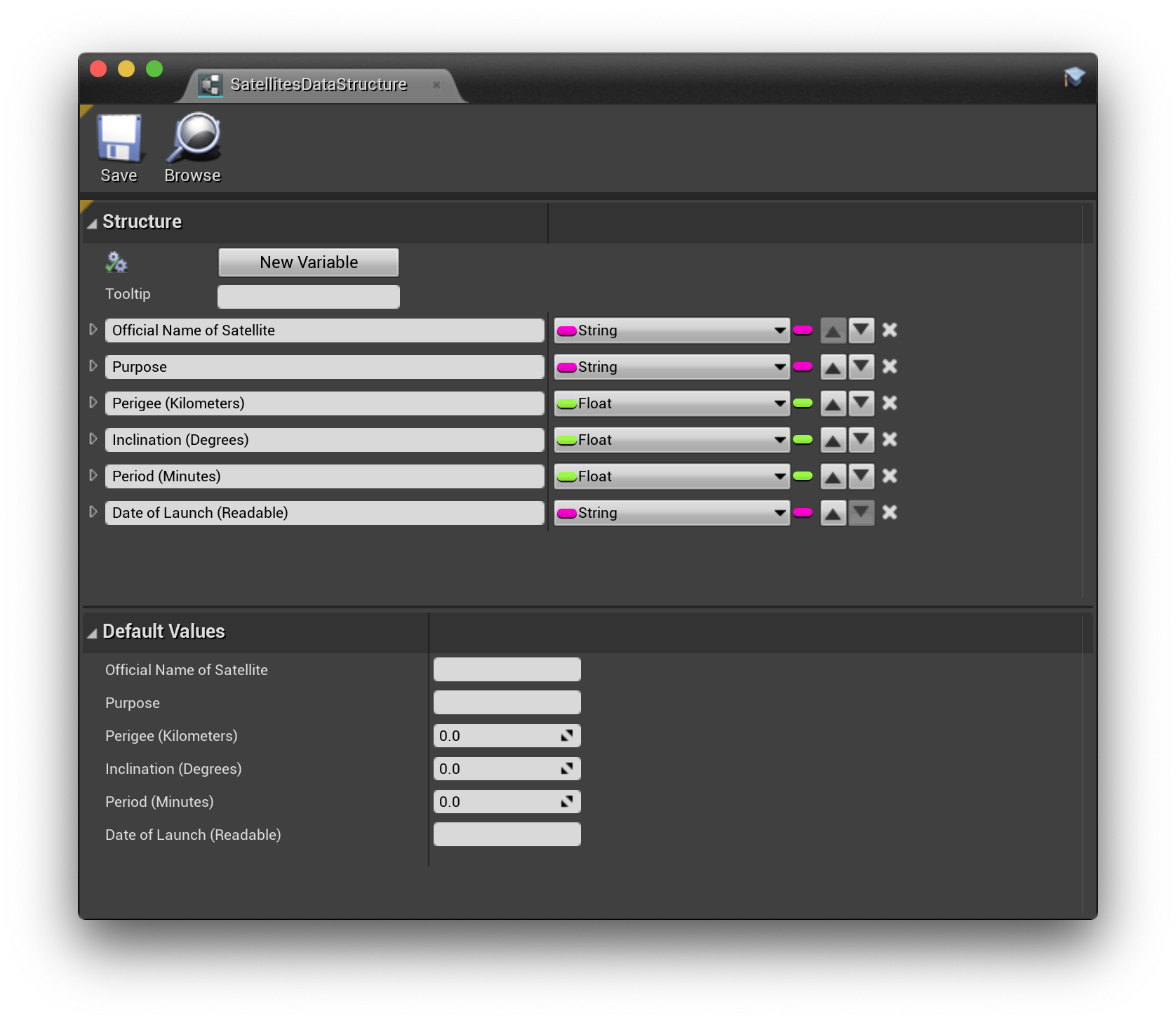 UE Tutorial - Complete struct